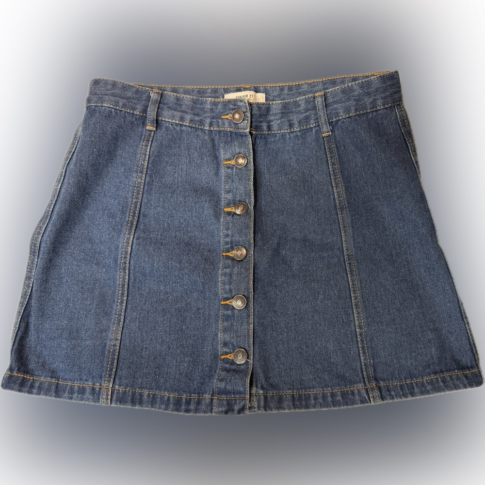 Forever 21 Blue Denim Mini Skirt | Sz L